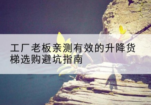 井研升降货梯怎么选-工厂老板亲测有效的升降货梯选购避坑指南